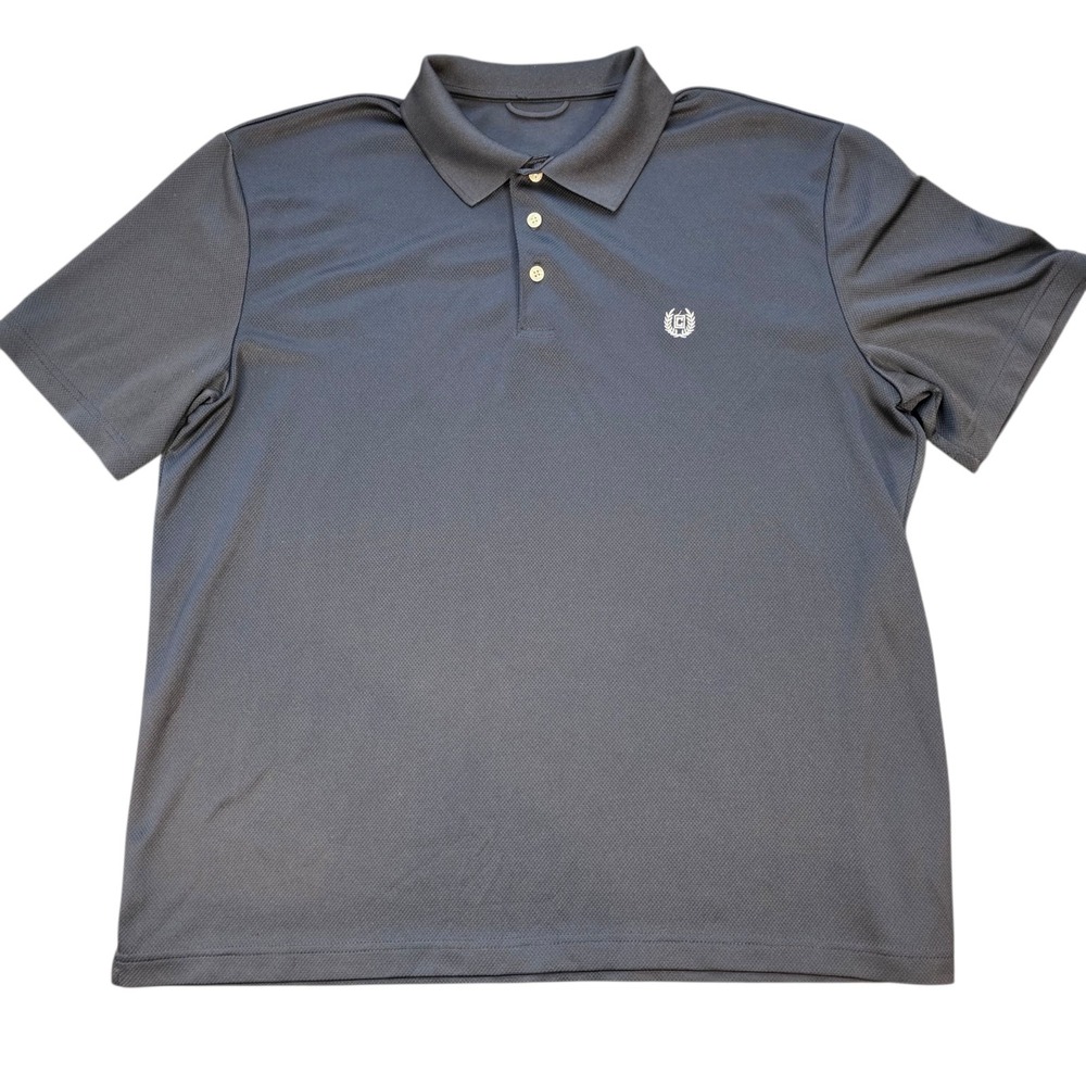 Chaps Men's 100% Polyester Black Polo Shirt Size XL # 1138‎